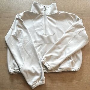 Lululemon Brushed Softstreme Half Zip in Bone Size 8